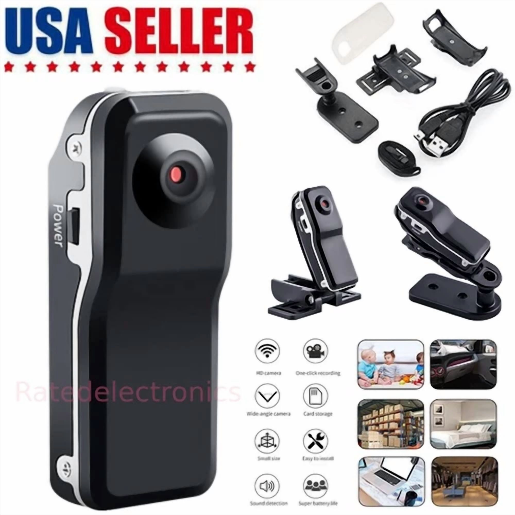 BUTTERFLY- Mini Police Body Camera Hd 1080P Video Dvr Clip Ir Night Cam Camcorder Us