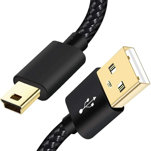 BUTTERFLY- Mini Usb Cable Braided 10Ft Type A Male To B Cord Data Charging