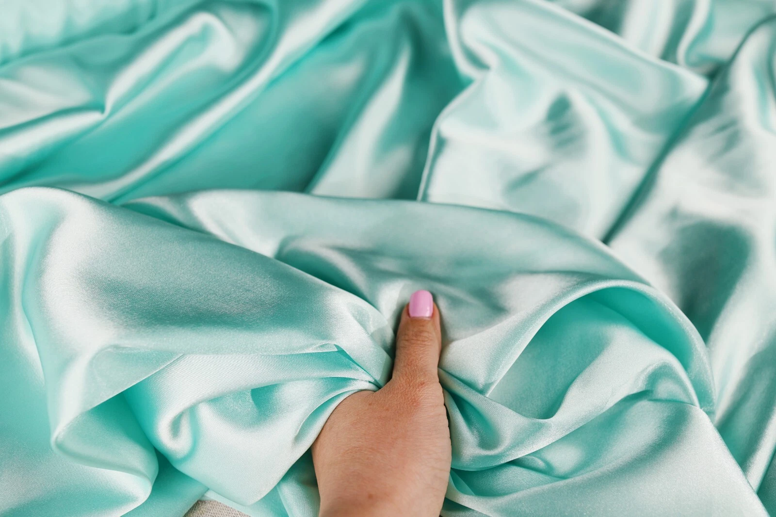 BUTTERFLY- Mint Lush Satin Charmeuse Fabric By The Yard 1766