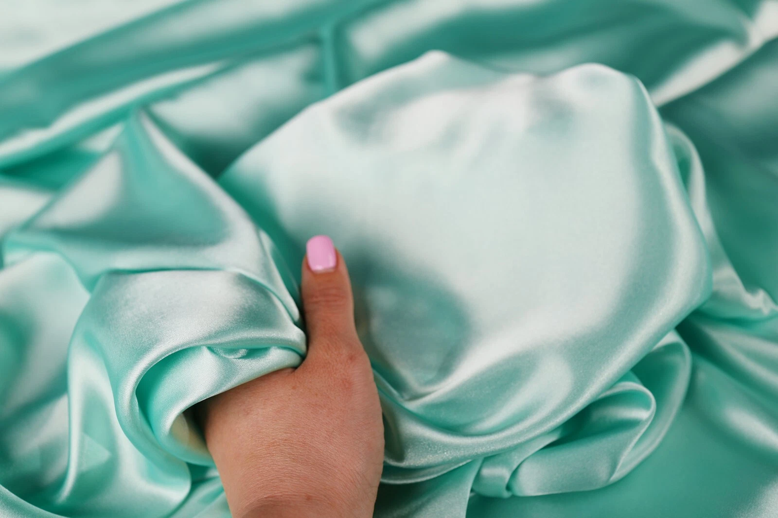 BUTTERFLY- Mint Satin Charmeuse Fabric By The Yard 1765
