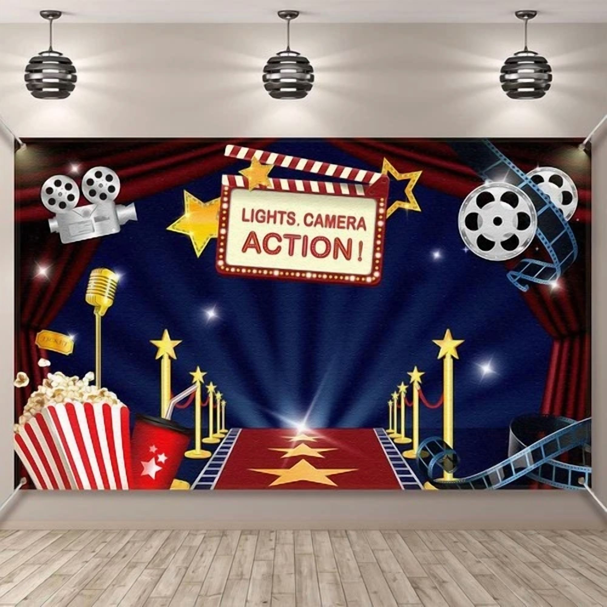 BUTTERFLY- Movie Theme Party Decorations Supplies, Large Fabric Backdrop For Large, Red
