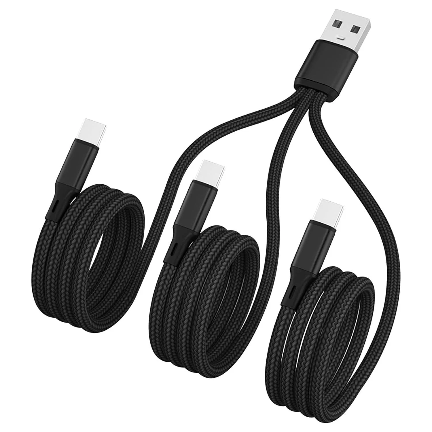 BUTTERFLY- Multi Usb-C Cable 4Ft, 3 In 1 Multiple Type C Charging,3A Splitter Black