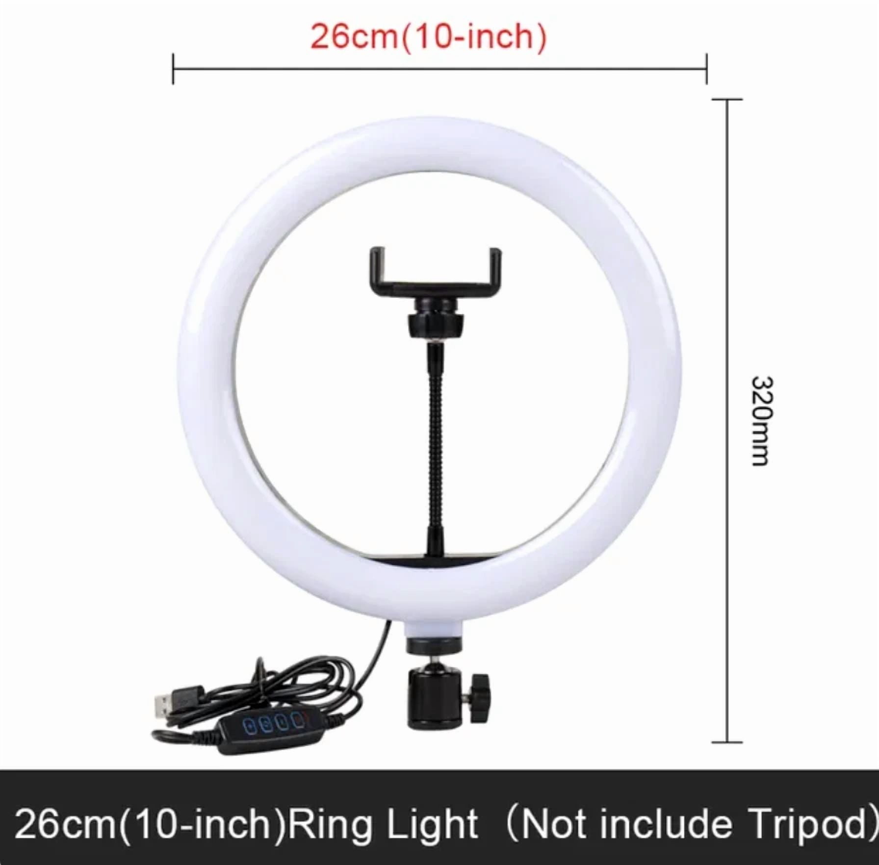 BUTTERFLY- New 10-Inch Selfie Led Ring Light With Tripod Stand, 3 Phone Holders, Ring Light