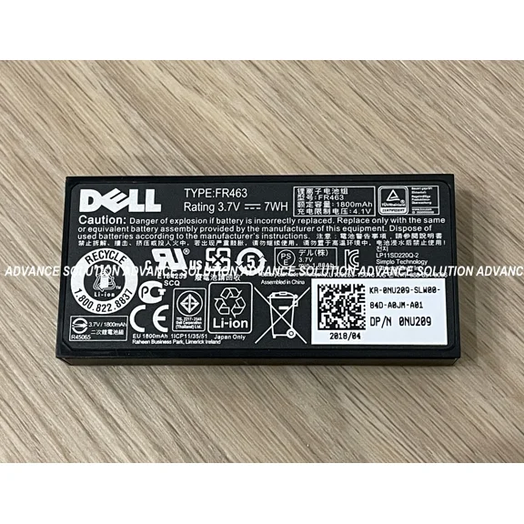 BUTTERFLY- New Dell Poweredge Raid Controller Battery Nu209 Fr463 Perc 5I 6I H700 R710