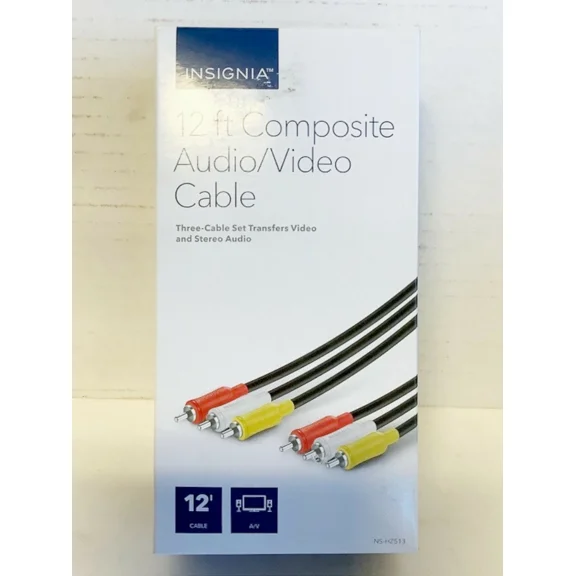BUTTERFLY- New Insignia Ns-Hz513 12-Foot Composite Audio/Video Rca Cable Black Av