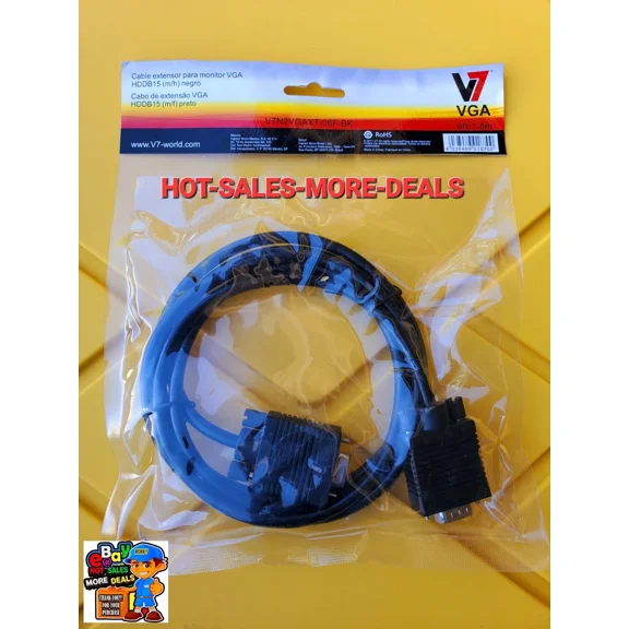 BUTTERFLY- New V7 Cable Dvi Dual Link V7N2Dvi-06F-Blk 6Ft 1.8M Sealed Fast Free Shipping!