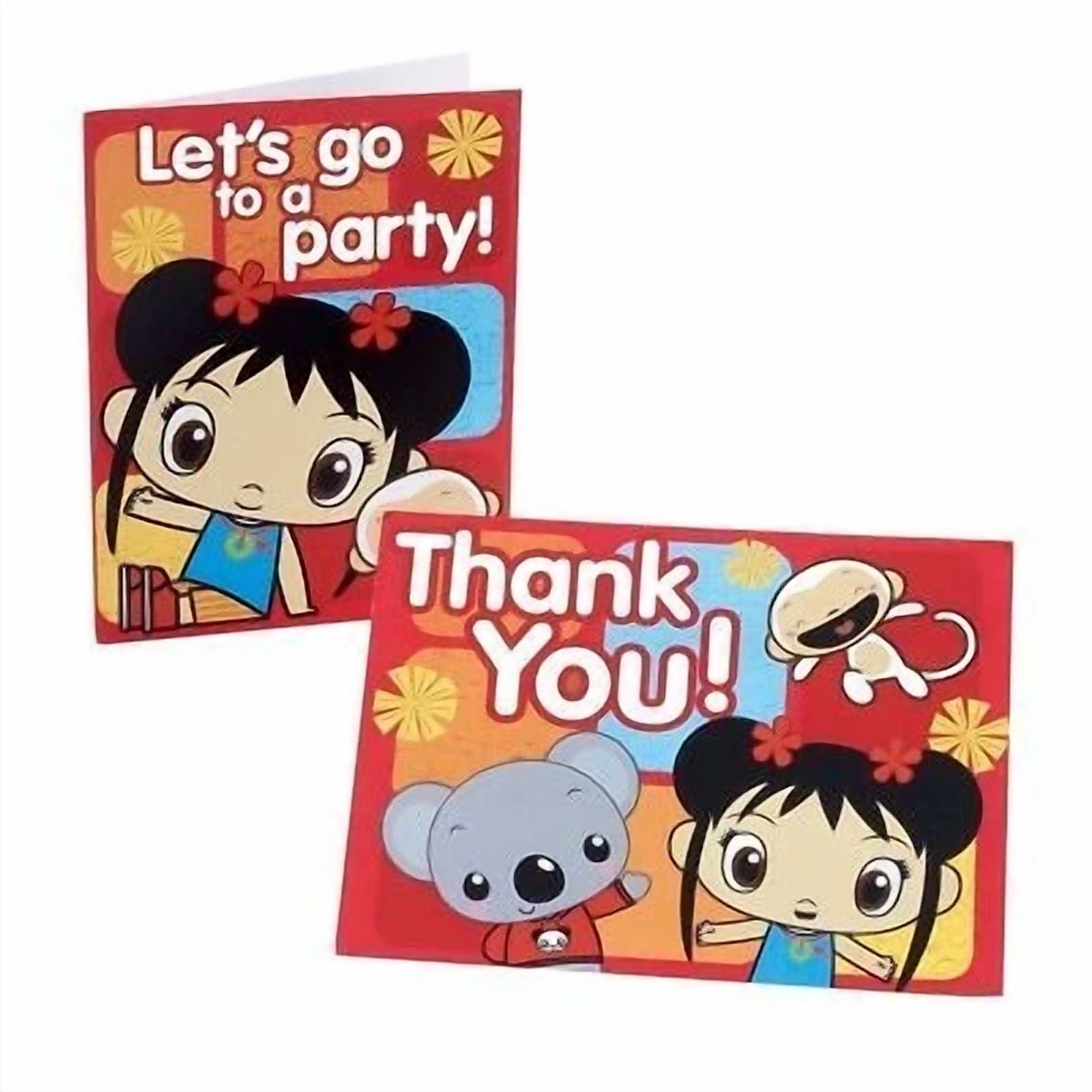 BUTTERFLY- Ni Hao, Kai-Lan Cartoon Nick Jr Tv Birthday Party Invitations Thank You Notes