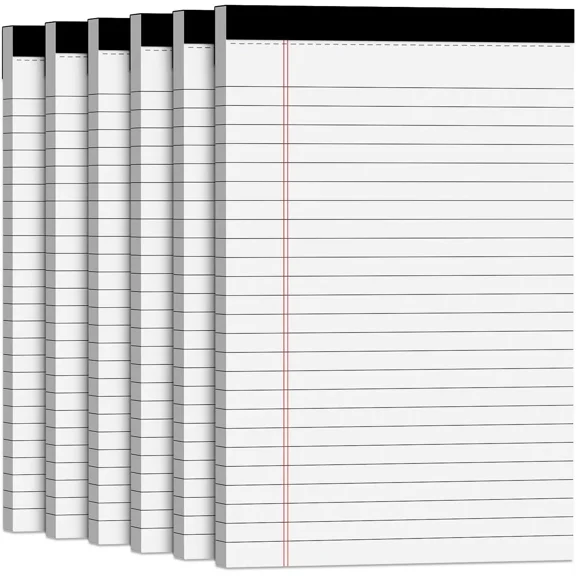 BUTTERFLY- Note Pads 5X8 Small Legal White Notepad, 6 Pack, Narrow In,