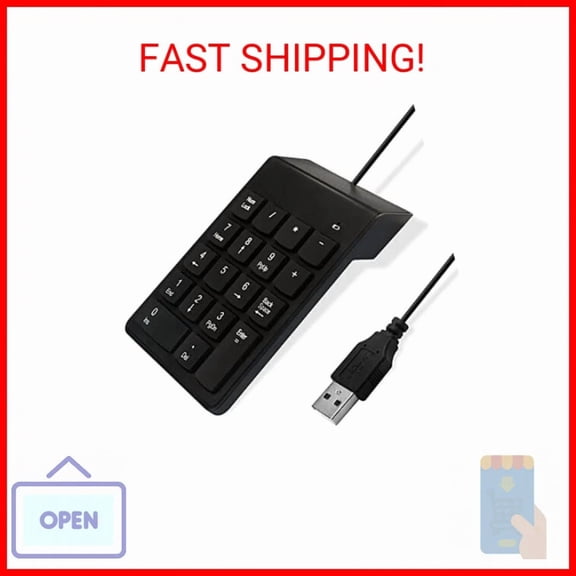BUTTERFLY- Numeric Keypad For Laptop,10 Key Usb Keypad, Numerical Keypad Wired Portable Ult