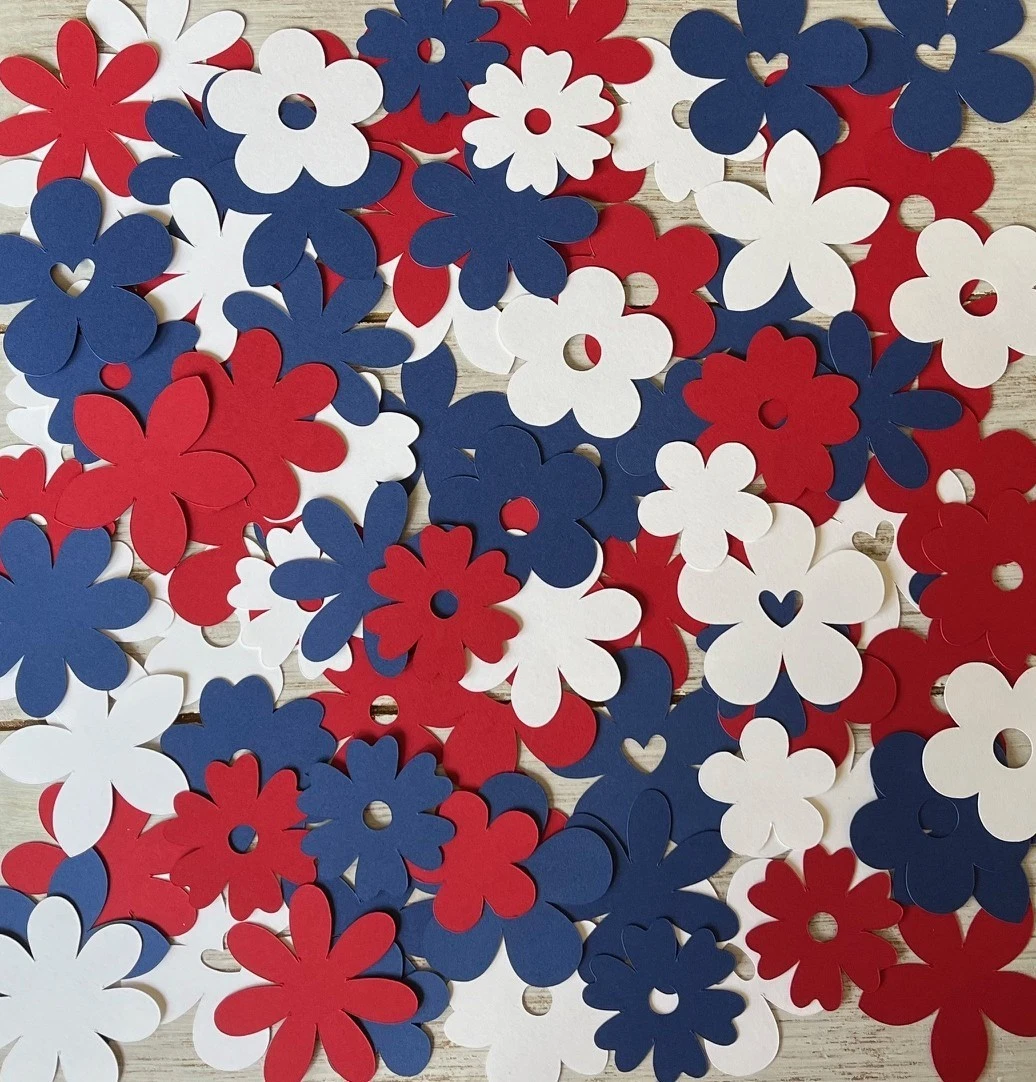BUTTERFLY- Patriotic Paper Flower Confetti Table Decorations July 4Th Birthday Party Decor