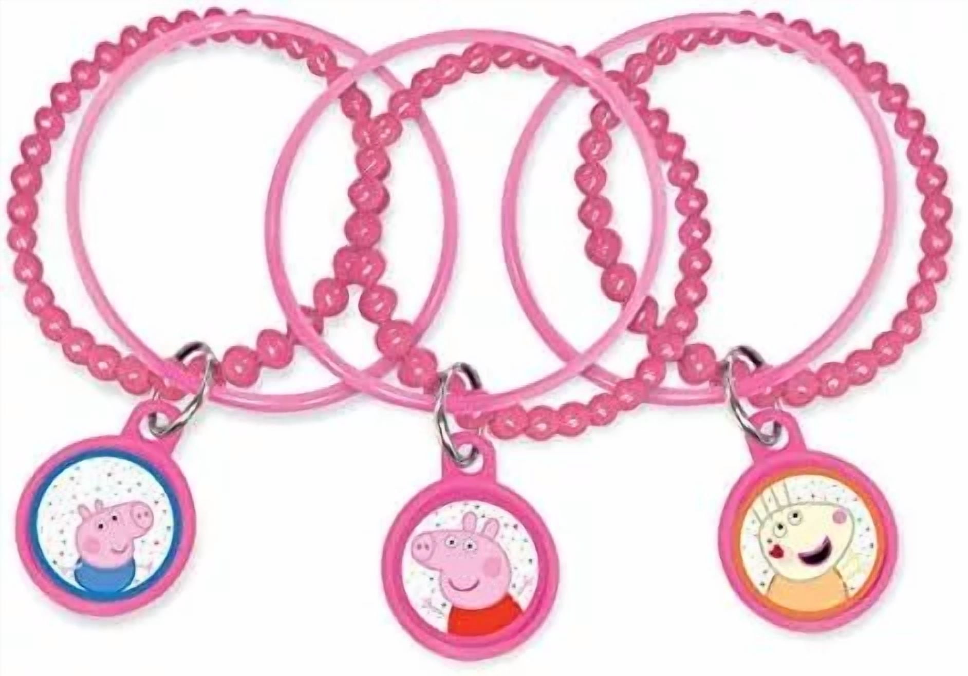 BUTTERFLY- Peppa Pig Confetti Nick Jr Cartoon Show Kids Birthday Party Favor Bracelet Kits