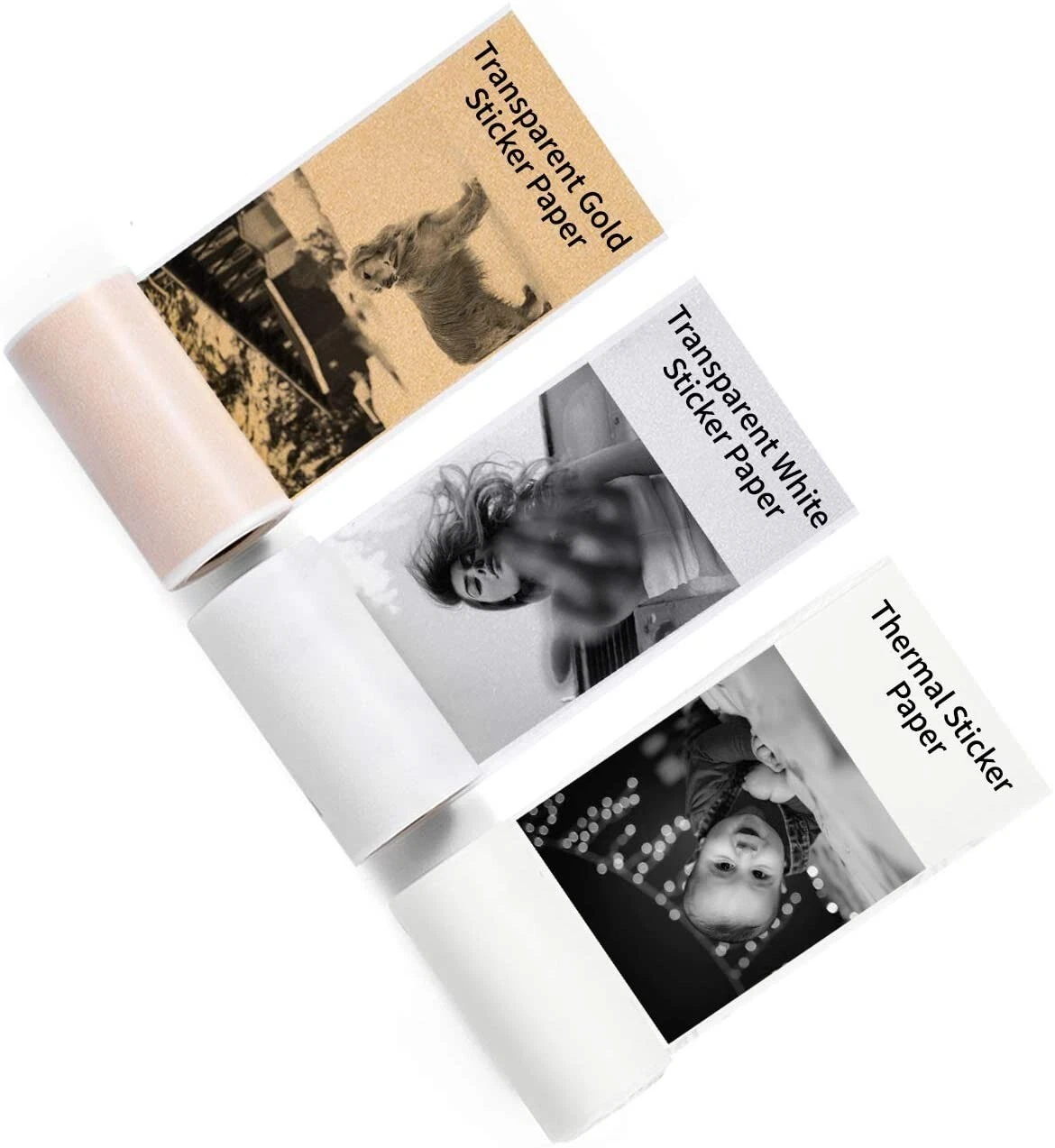 BUTTERFLY- Phomemo Adhesive Thermal Sticker Paper White/Gold Glitter/Silver Glitter Labels