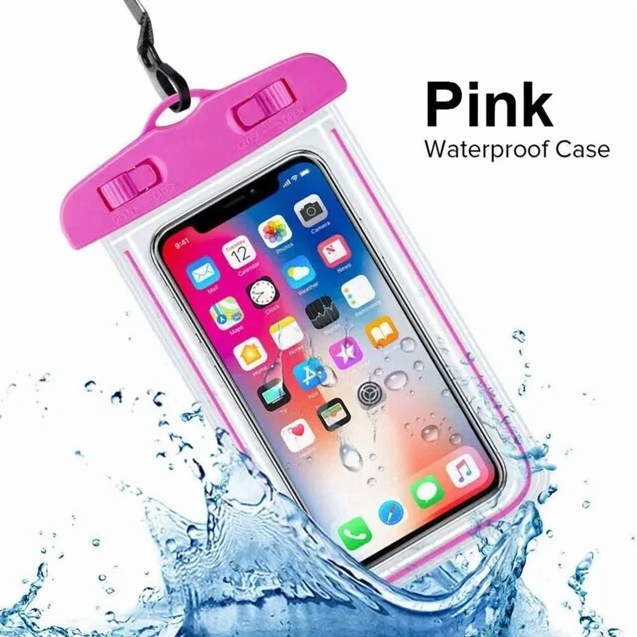 BUTTERFLY- Pink Waterproof Phone Dry Bag Pouch Underwater Swimming Cell Phone Case Cover