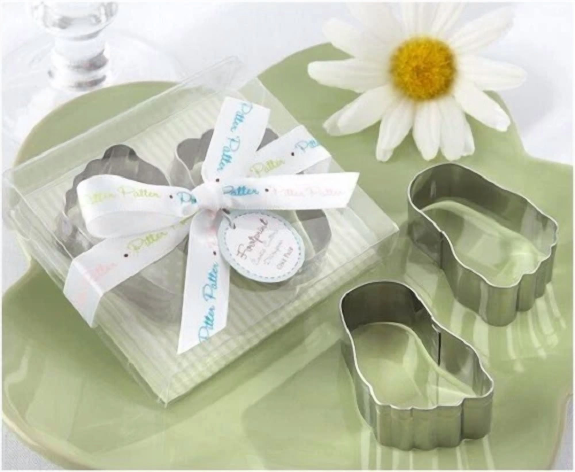 BUTTERFLY- Pitter Patter Baby Feet Baby Shower Stainless Steel Cookie Cutter Party Favor X3