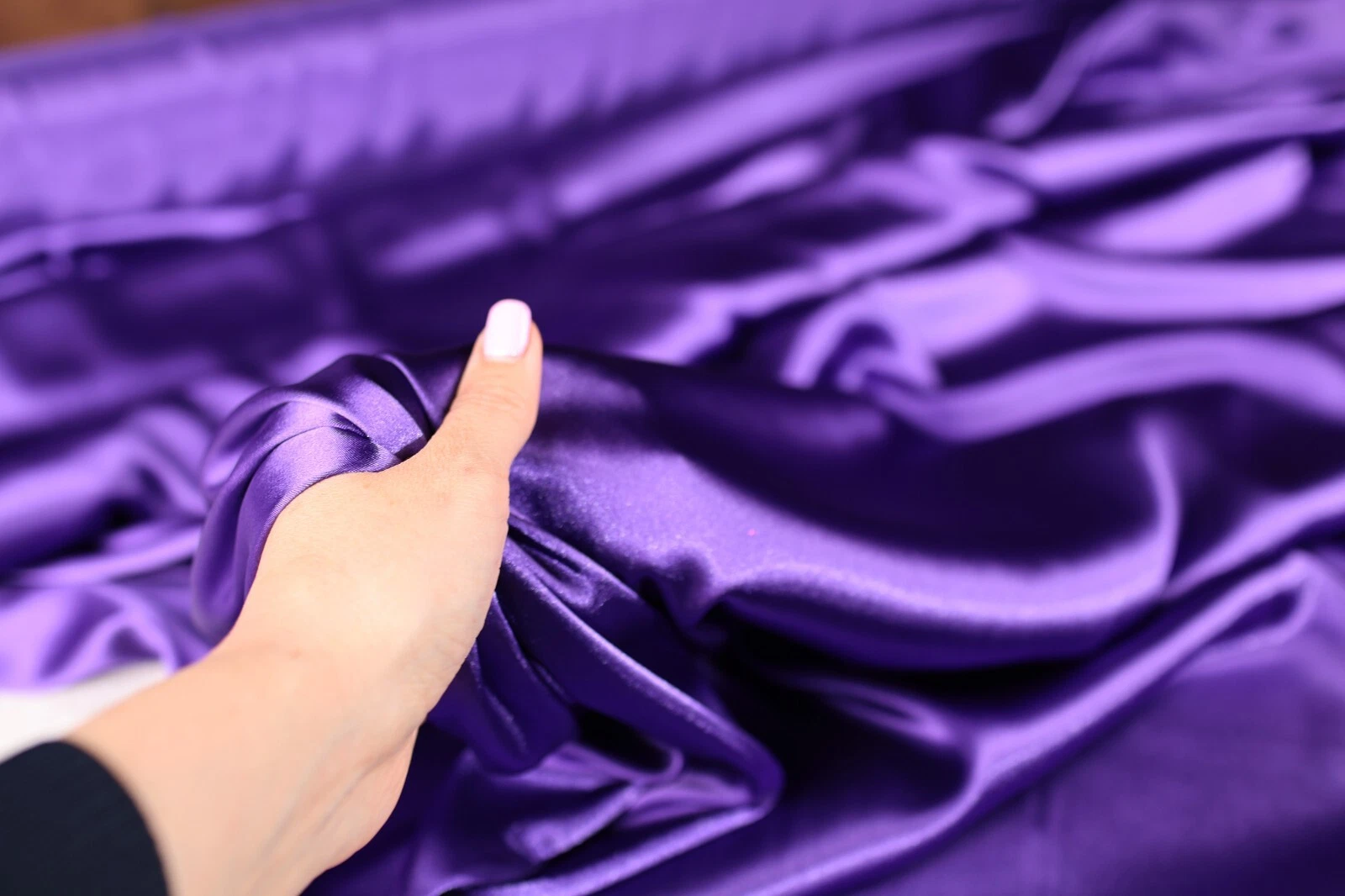 BUTTERFLY- Purple Satin Charmeuse Fabric By The Yard 658