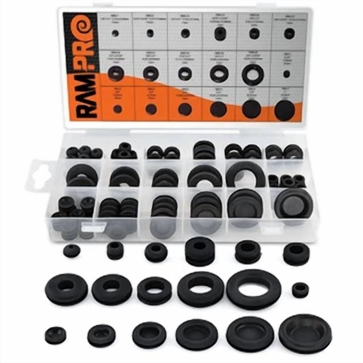 BUTTERFLY- Ram-Pro 125 Piece Rubber Grommet Eyelet Ring Gasket Assortment, Set Of 18