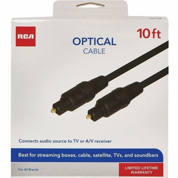 BUTTERFLY- Rca 10 Ft. Optical Cable Digital Audio Toslink Cord For Soundbar Tv
