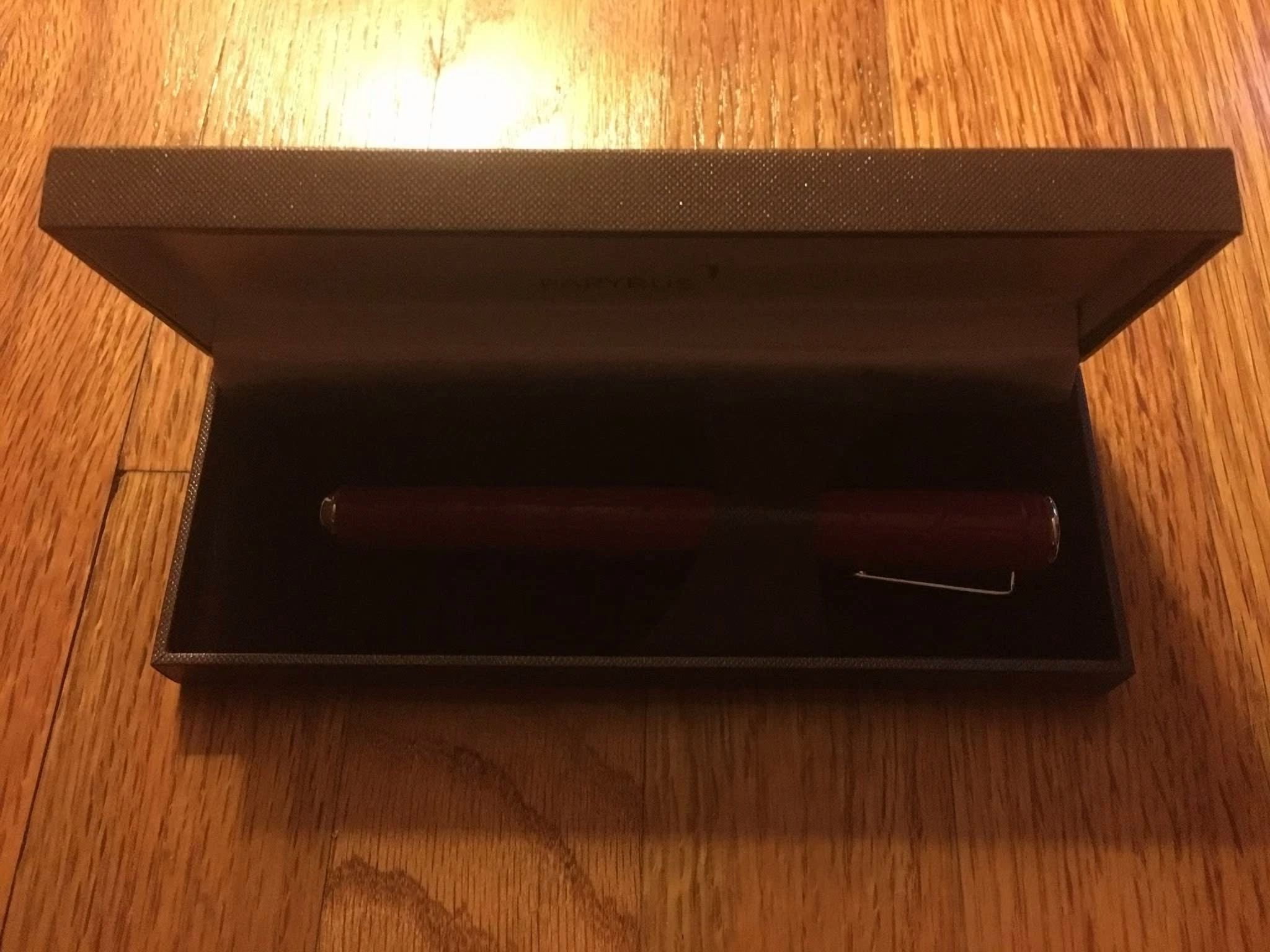 BUTTERFLY- Red Patent Croc Leather Pen With A Case