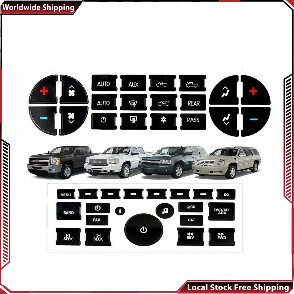 BUTTERFLY- Replacement Climate Control Button Stickers For 2007-2013 2014 Chevrolet Hvac
