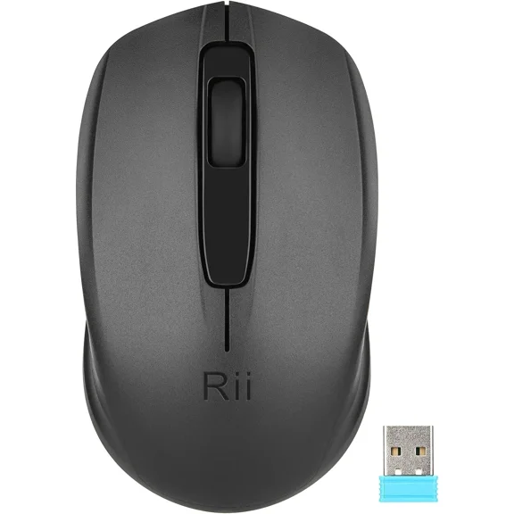 BUTTERFLY- Rii Wireless Noiseless Mouse,2.4G Portable Computer Mice Silent(Black)-New