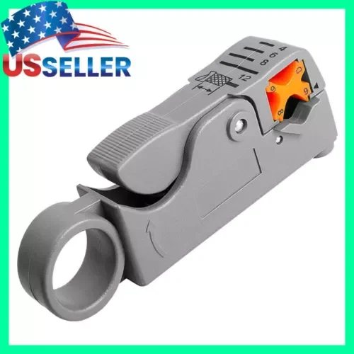 BUTTERFLY- Rotary Coaxial Cable Stripping Tool Two Blade Coax Wire Cutter Stripper Rg6 Rg59