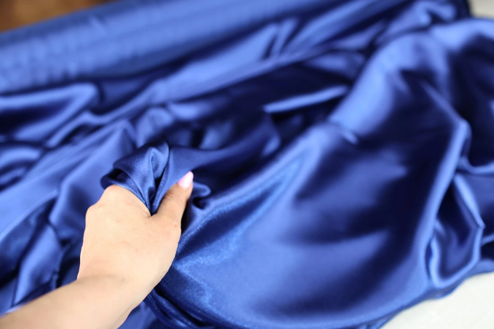 BUTTERFLY- Royal Blue Satin Charmeuse Fabric By The Yard 340