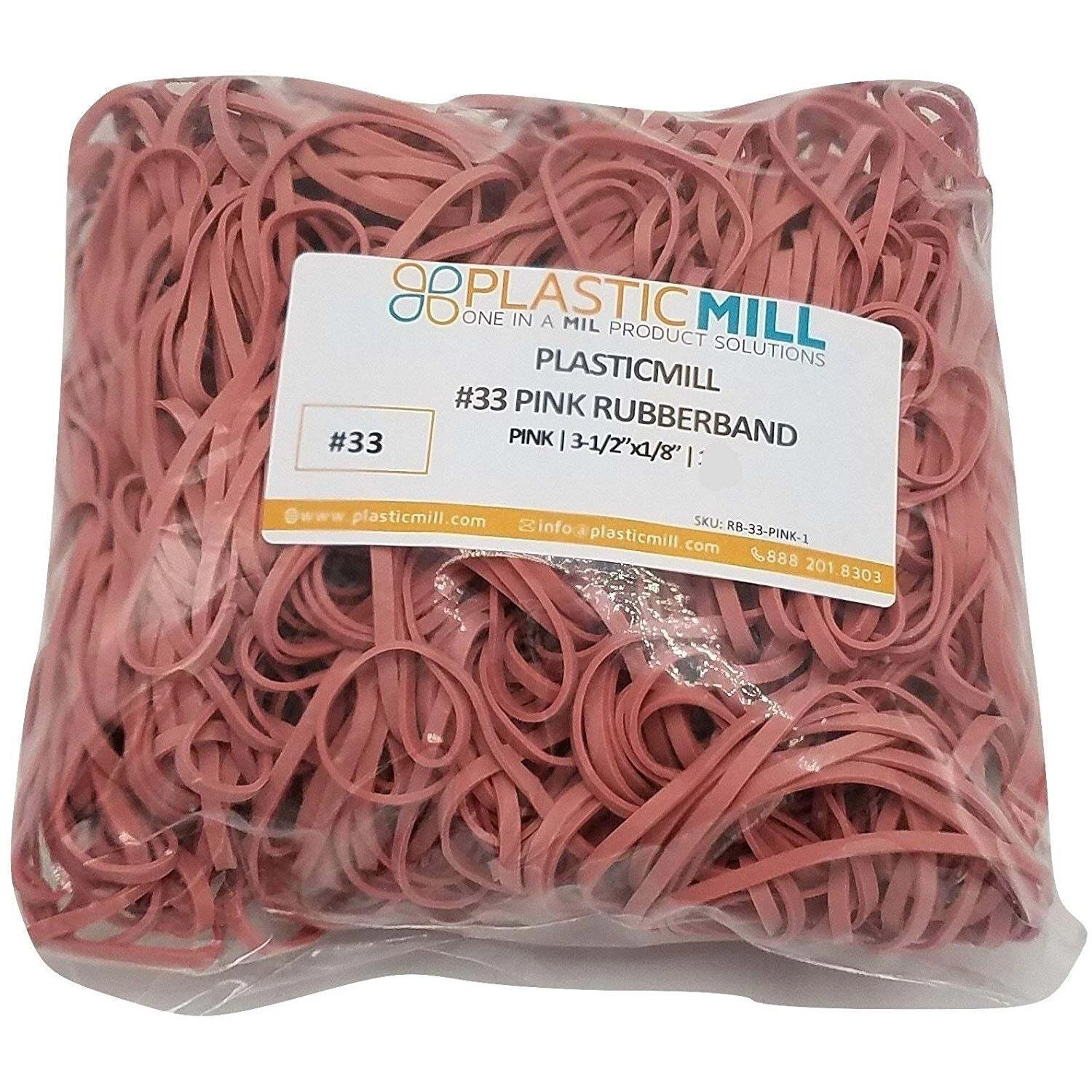 BUTTERFLY- Rubber Bands #33: #33 Size, Pink, 100 Count.