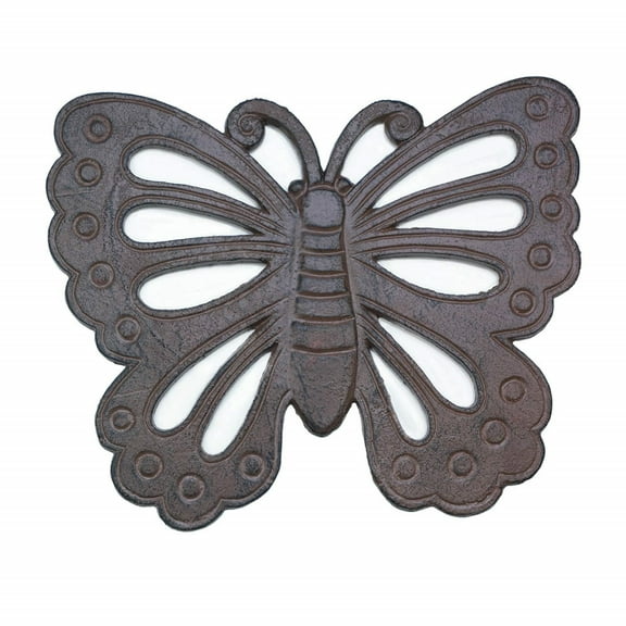 Accent Plus 57072250 CAST Iron Butterfly Garden Stone, Brown