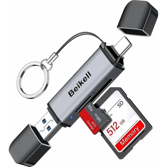 BUTTERFLY- Sd Card Reader,Dual Connector Usb C Usb 3.0 Memory Card Reader Adapter