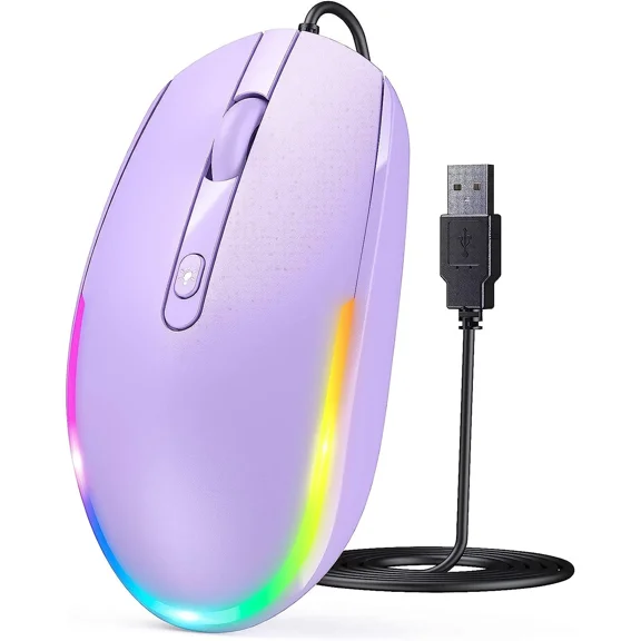 BUTTERFLY- Seenda Wired Mouse - Usb Computer Mouse With Rgb Backlit Optical Led, Attached U