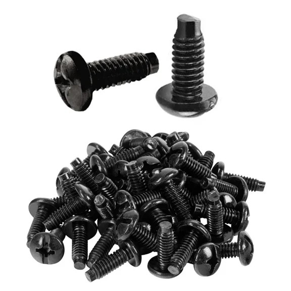 BUTTERFLY- Server Rack Mounting Screws 10-32 X 0.5 In Phillips Screw Black Finish Bag Of 25