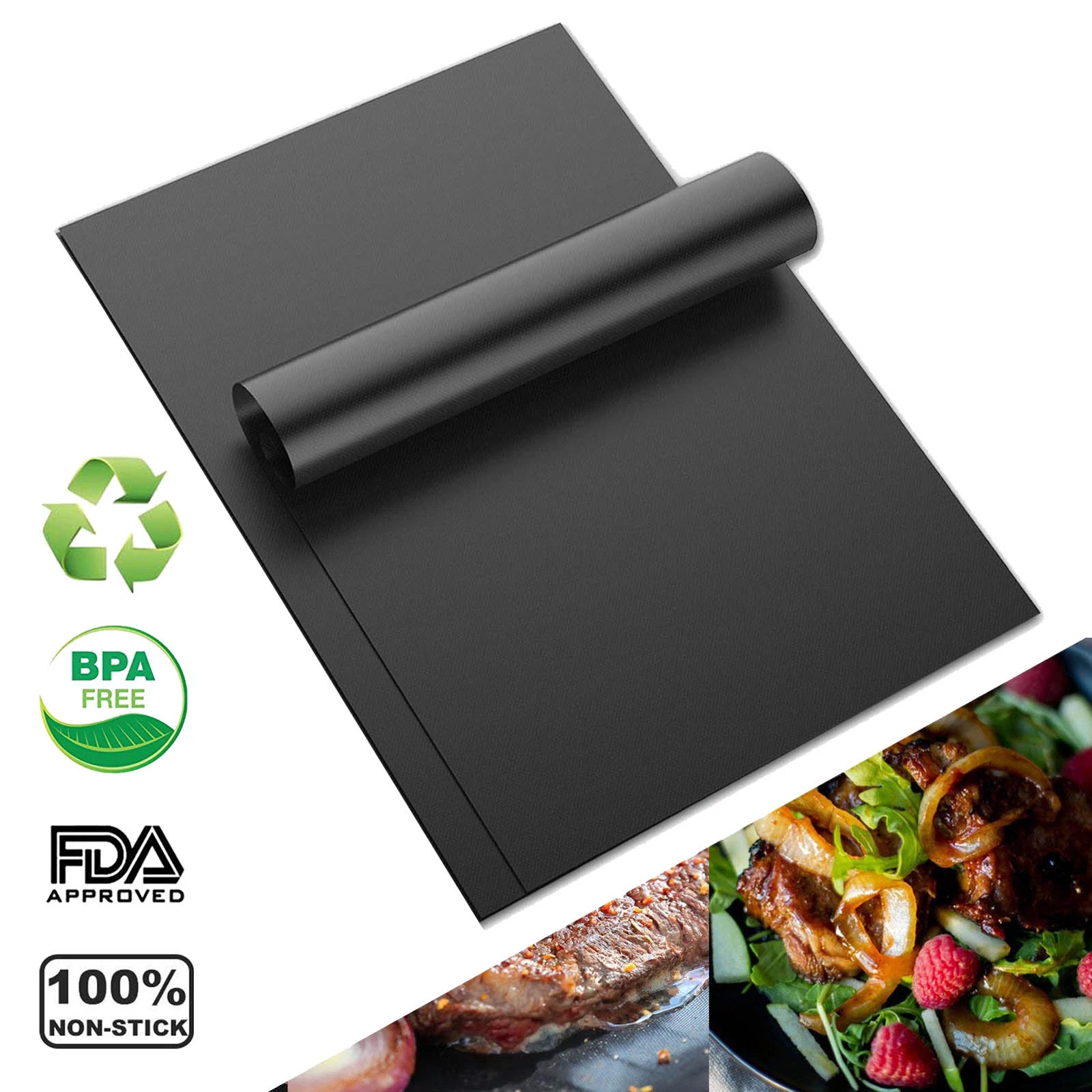 BUTTERFLY- Set Of 2 - 100% Non Stick Oven Liner Cooking Mats, Perfect For Baking Bbq