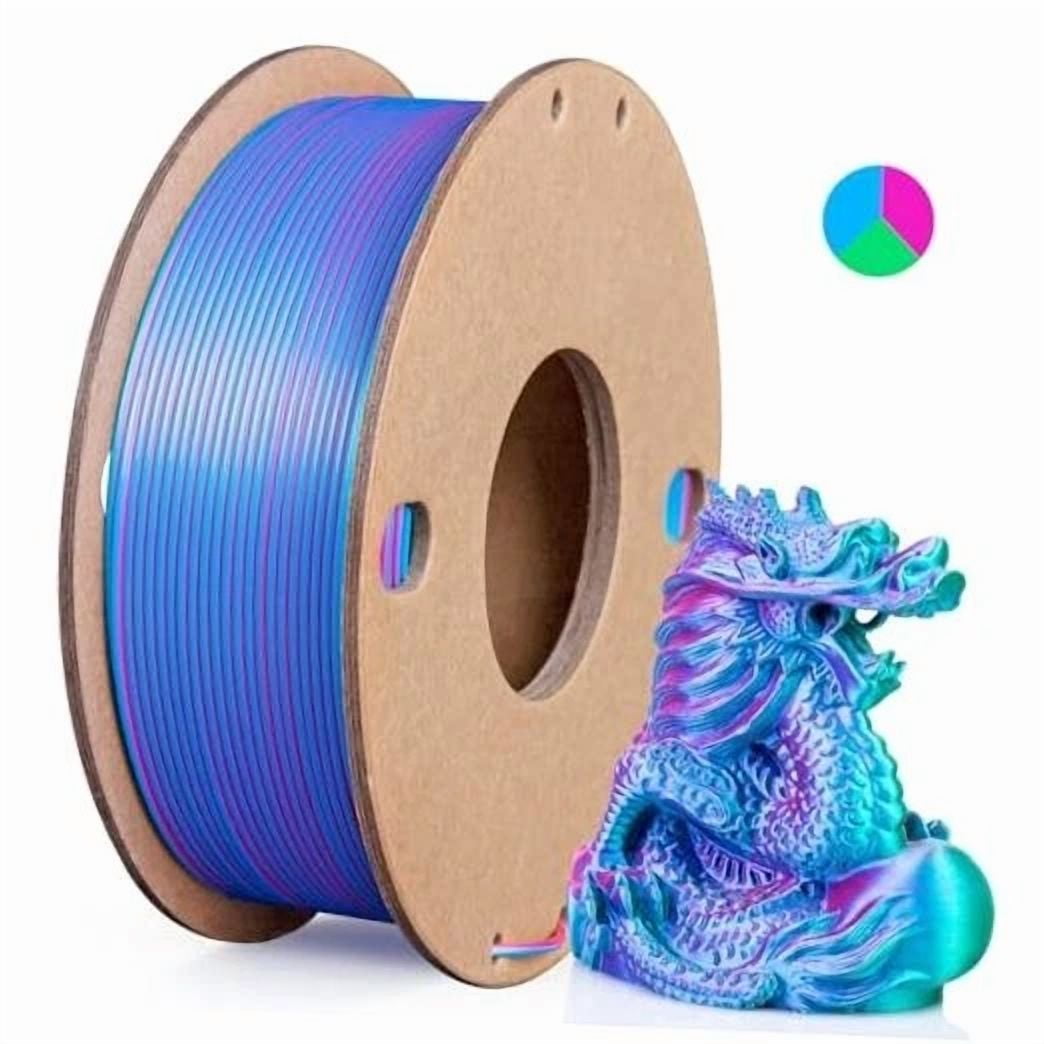 BUTTERFLY- Silk Pla 3D Printer Filament Triple 250G Tri Colors(Rose Red+Sky Blue+Green)