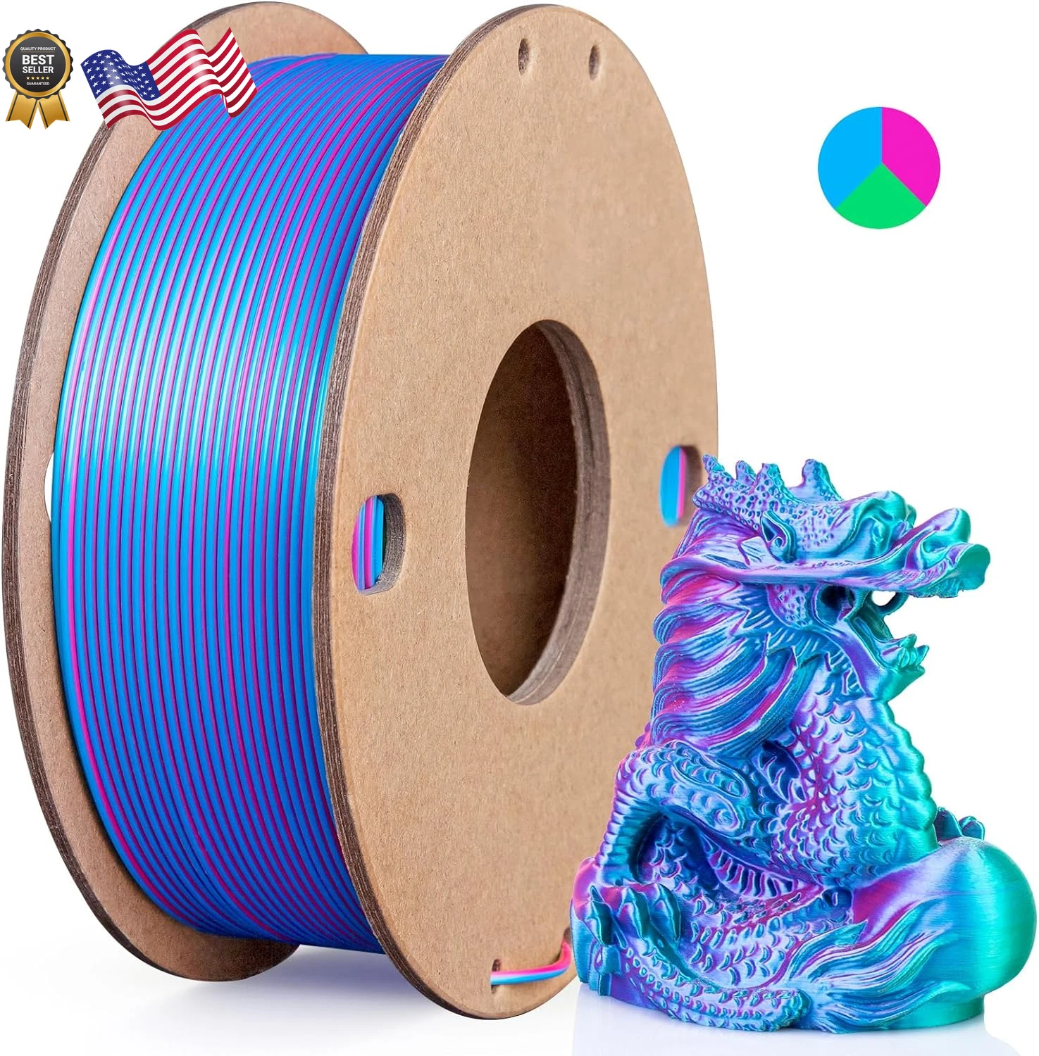 BUTTERFLY- Silk Pla 3D Printer Filament Triple Color Silk Pla Filament 1.75Mm 3D Printing F