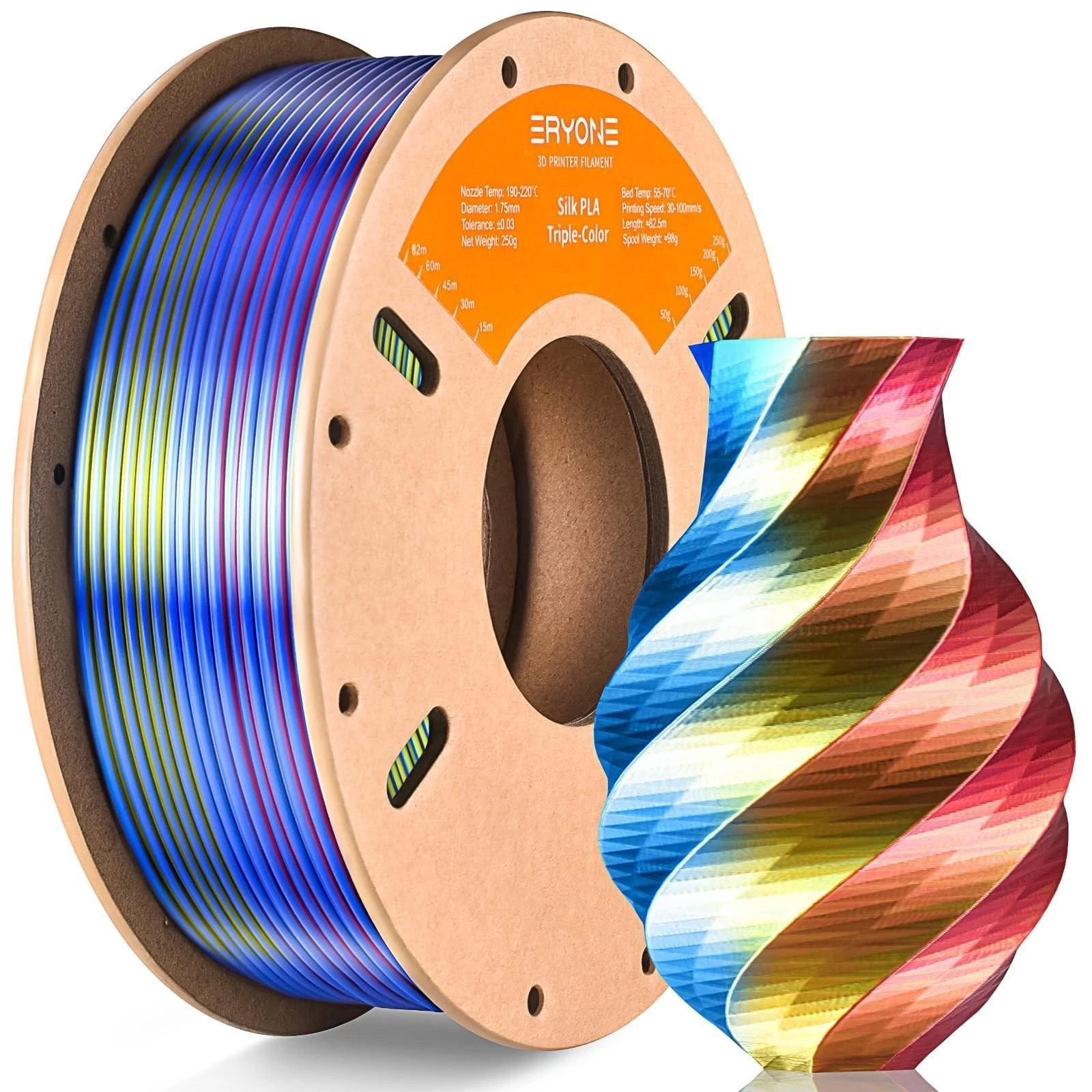 BUTTERFLY- Silk Tri Color Pla Filament 3D Printer 1.75Mm +/- 0.03Mm, Multicolor