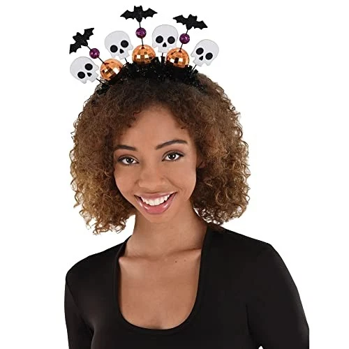 BUTTERFLY- Skull Halloween Headband | Plastic | Orange And White | 1 Pc.