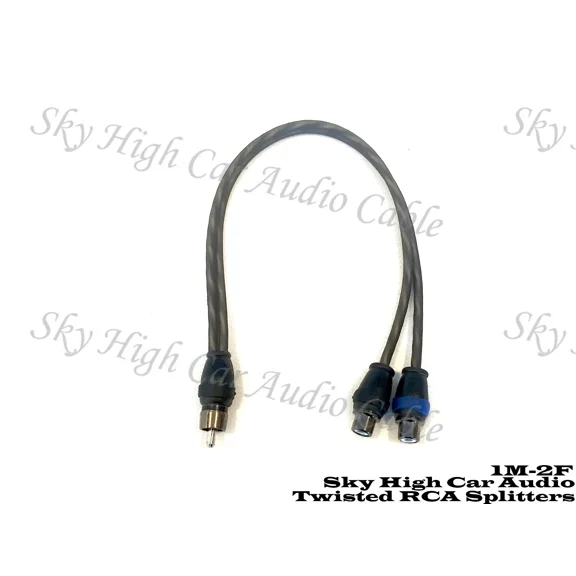 BUTTERFLY- Sky High Car Audio Twisted 2 Female 1 Male Rca Splitter Cables Ofc 2F1M