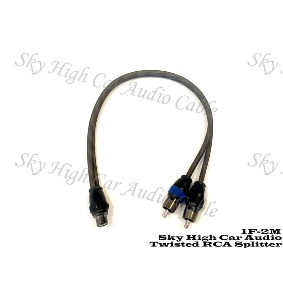 BUTTERFLY- Sky High Car Audio Twisted 2 Male 1 Female Rca Splitter Cables Ofc 2M1F