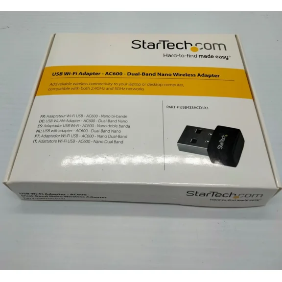 BUTTERFLY- Startech Dual Wifi Adapter Band Nano Wireless Usb Usb433Acd1X1 Ac600 2.4Ghz 5Ghz