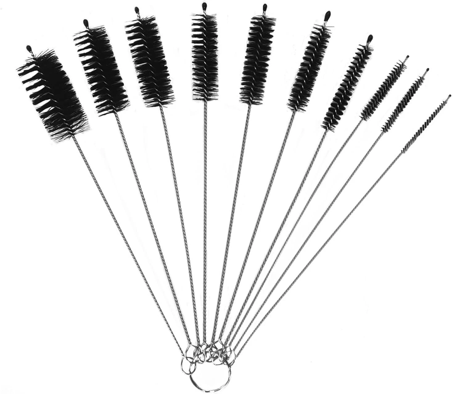 BUTTERFLY- Straw Cleaner Brush Set, Shower Head Cleaner Tool, Nylon Pipe 8-In 10 Different