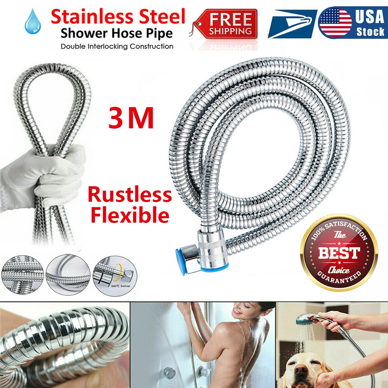 BUTTERFLY- Toilet Bidet Sprayer Handheld Shattaf Bathroom W/Hygienic Shower Head Hose Set