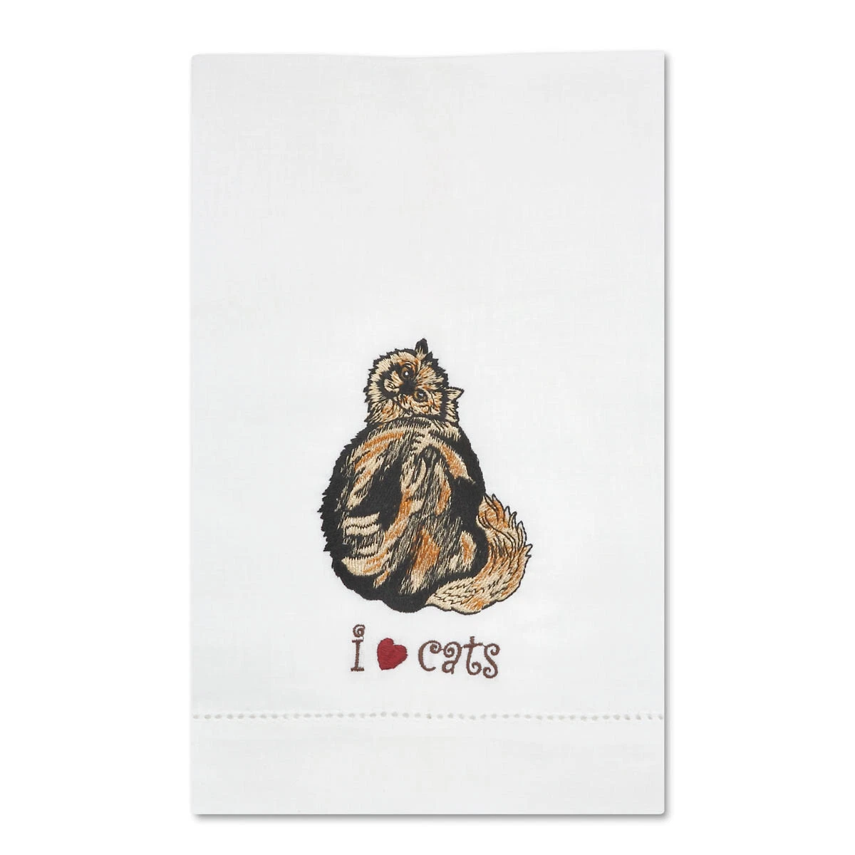 BUTTERFLY- Tortoise Shell Cat Embroidered Tea Towel 45419