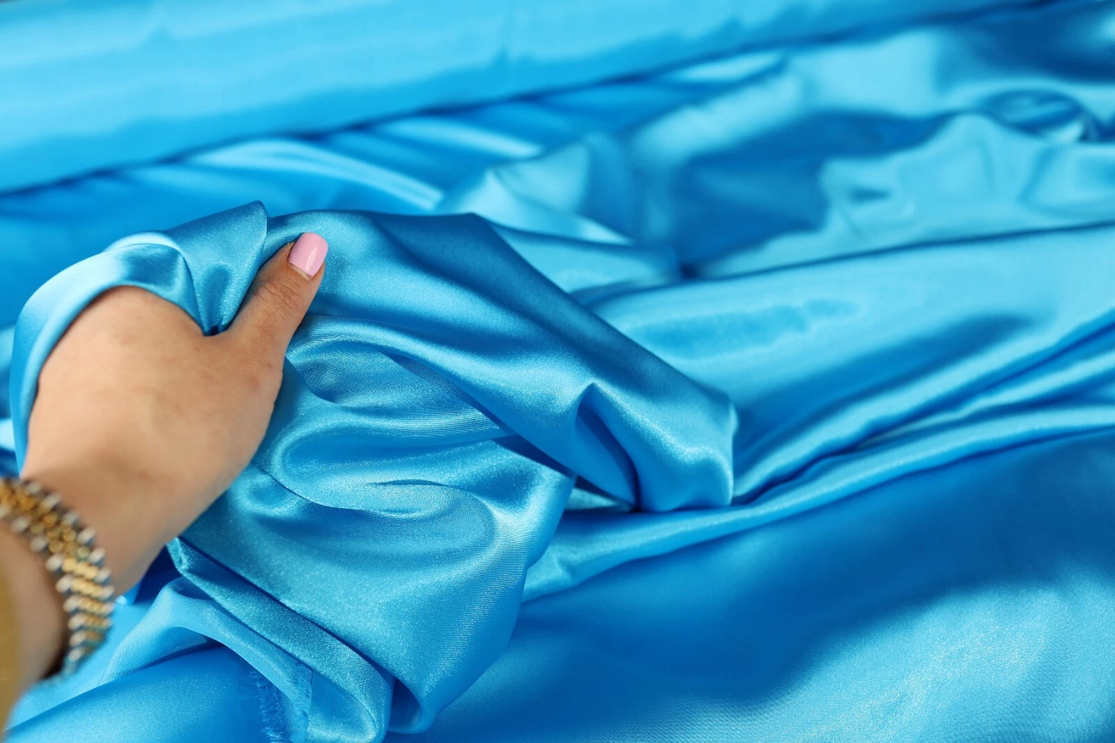 BUTTERFLY- Turquoise Satin Charmeuse Fabric By The Yard 31