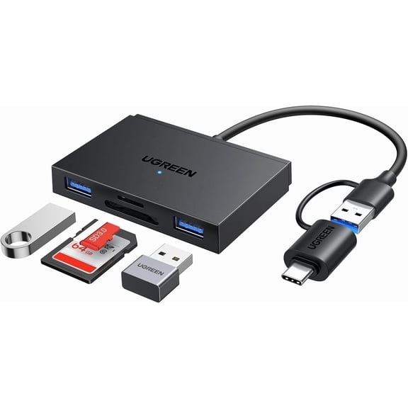 BUTTERFLY- Ugreen Sd Card Reader, Usb C 3.0 Reader 4 In 1 Memory Black