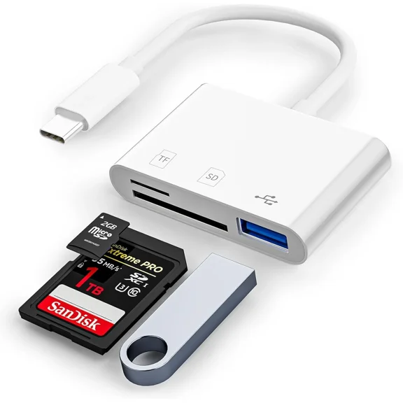 BUTTERFLY- Usb C Sd Card Reader, 3-In-1 Sd Card Adapter With Sd Microsd Usb, Groodo Memory