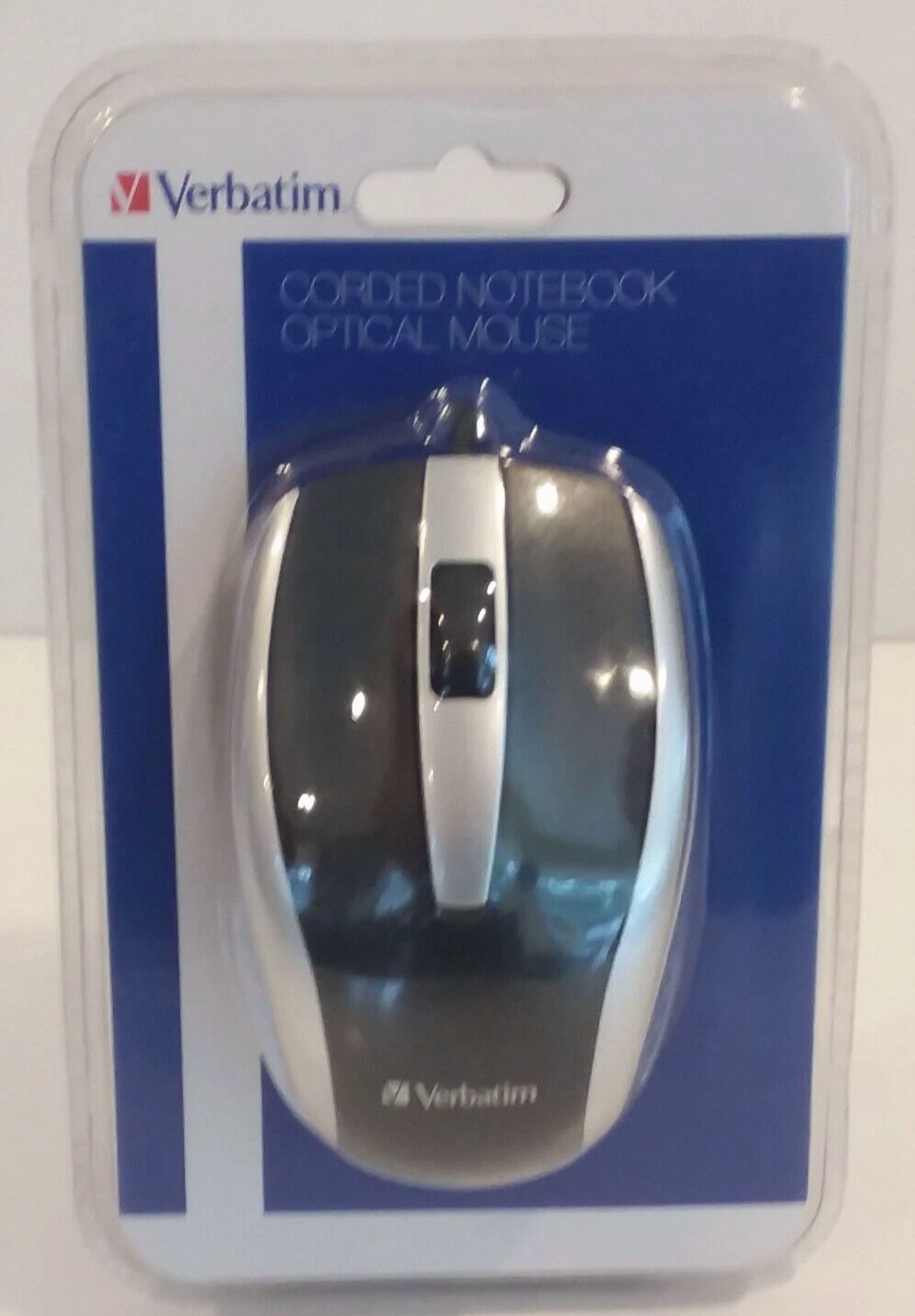 BUTTERFLY- Verbatim Corded Notebook Optical Mouse 99741 Silver/Black Wired New
