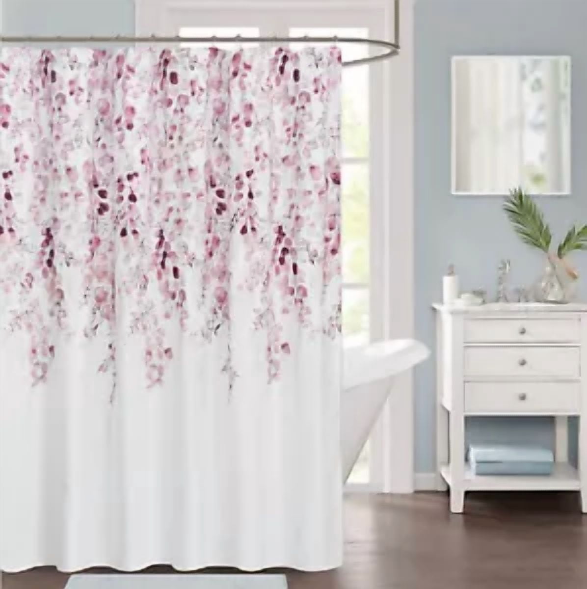 BUTTERFLY- Weeping Flower Fabric Shower Curtain