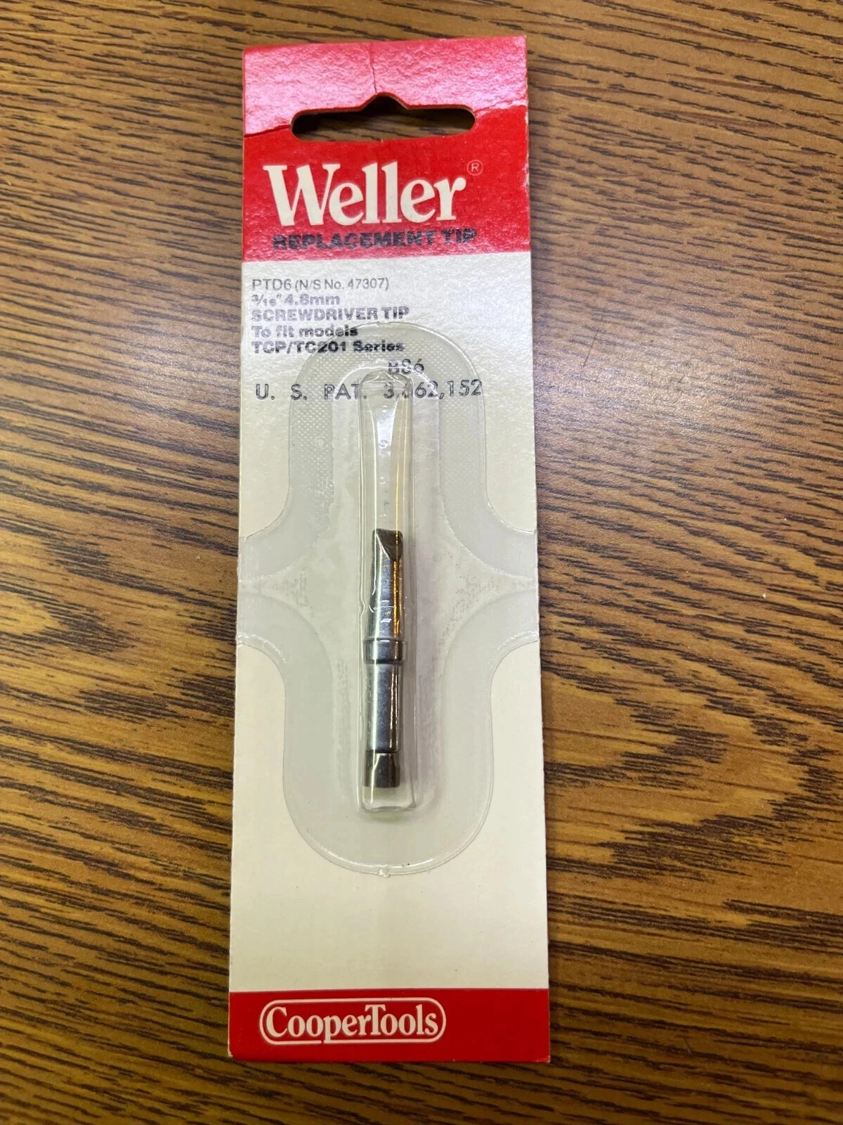 BUTTERFLY- Weller Ptd6 Screwdriver Tip For Tc201 Series Soldering Iron, .187