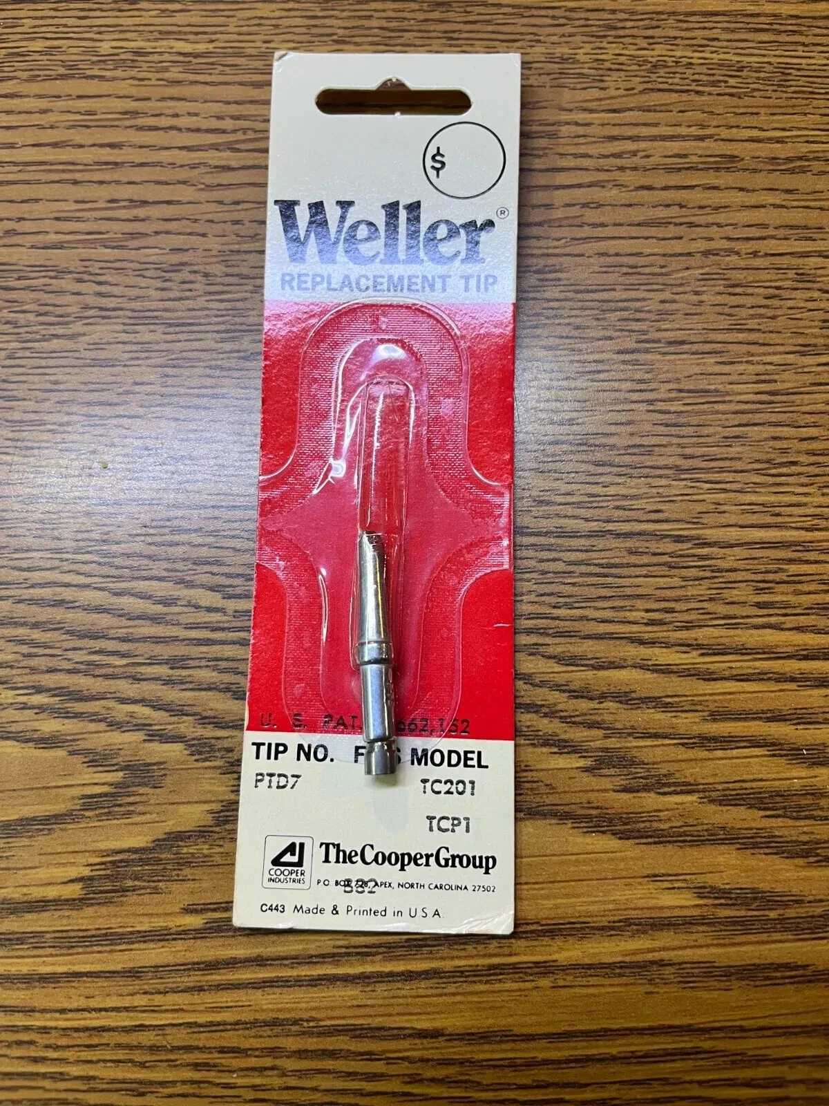 BUTTERFLY- Weller Ptd7 Screwdriver Tip For Tc201 Series Soldering Iron, .187