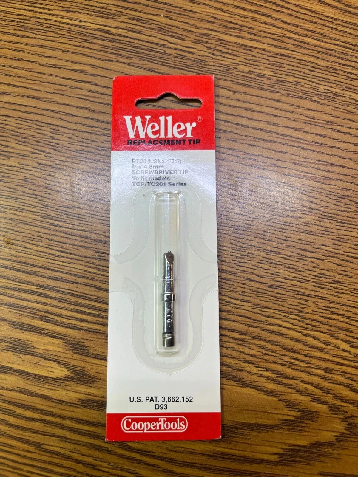 BUTTERFLY- Weller Ptd8 Screwdriver Tip For Tc201 Series Soldering Iron, .187